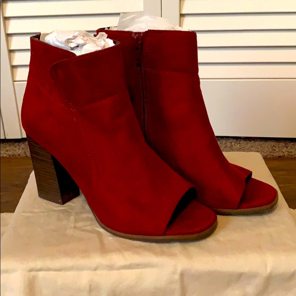 Red Suede Booties